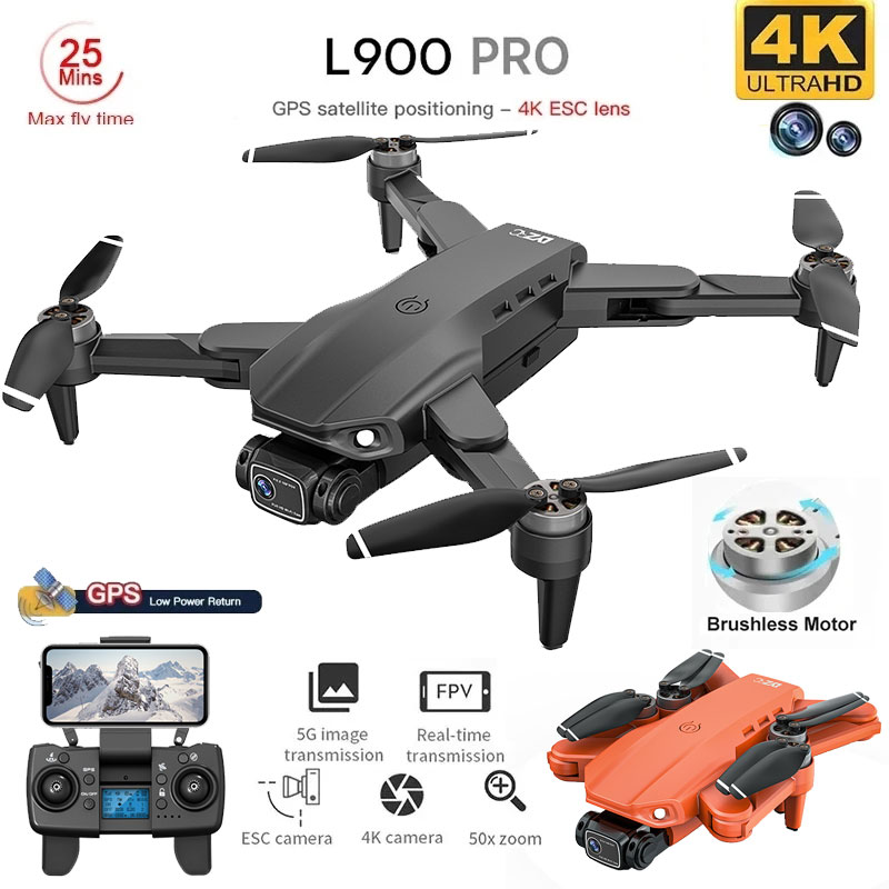Fpv Brushless Rc Drone 4K - L900 Pro GPS Drone 4K profesyonel