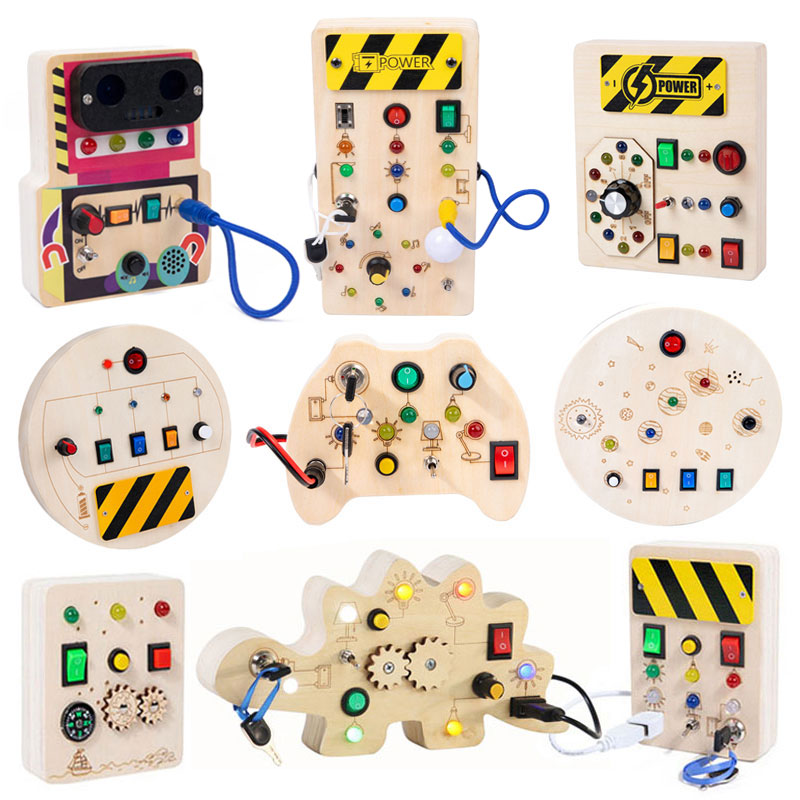 Montessori Wooden Busy Board Toddler - Montessori Meşgul Kurulu Duyusal Oyuncaklar Ahşap