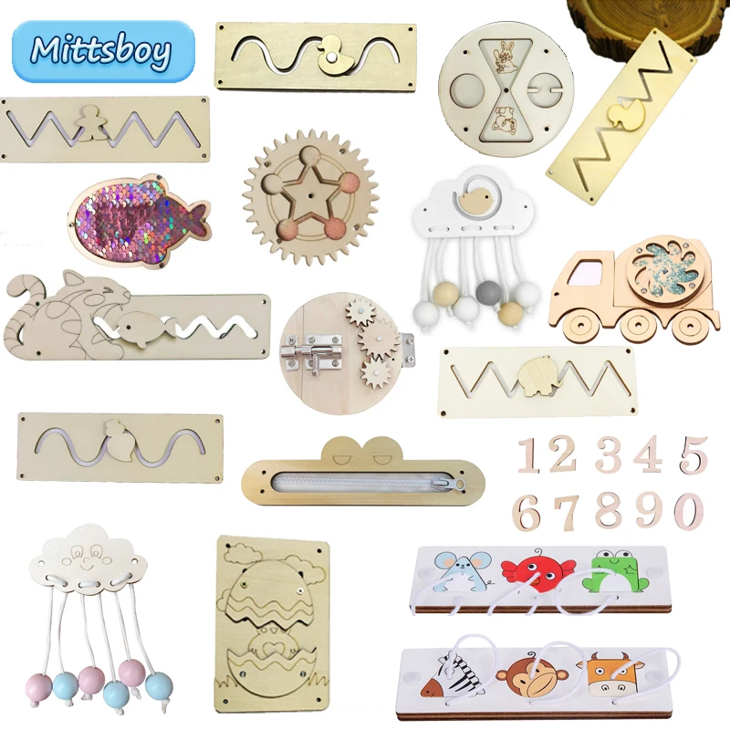 Montessori Wooden Busy Board Toddler - DIY Meşgul Kurulu Montessori Eğitici Oyuncaklar