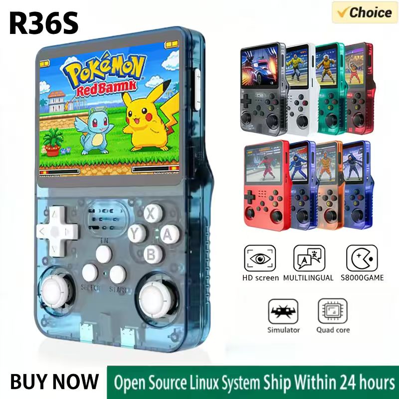 Retro Handheld Game Console R36S - R36S El Tipi Oyun Konsolu ARKOS