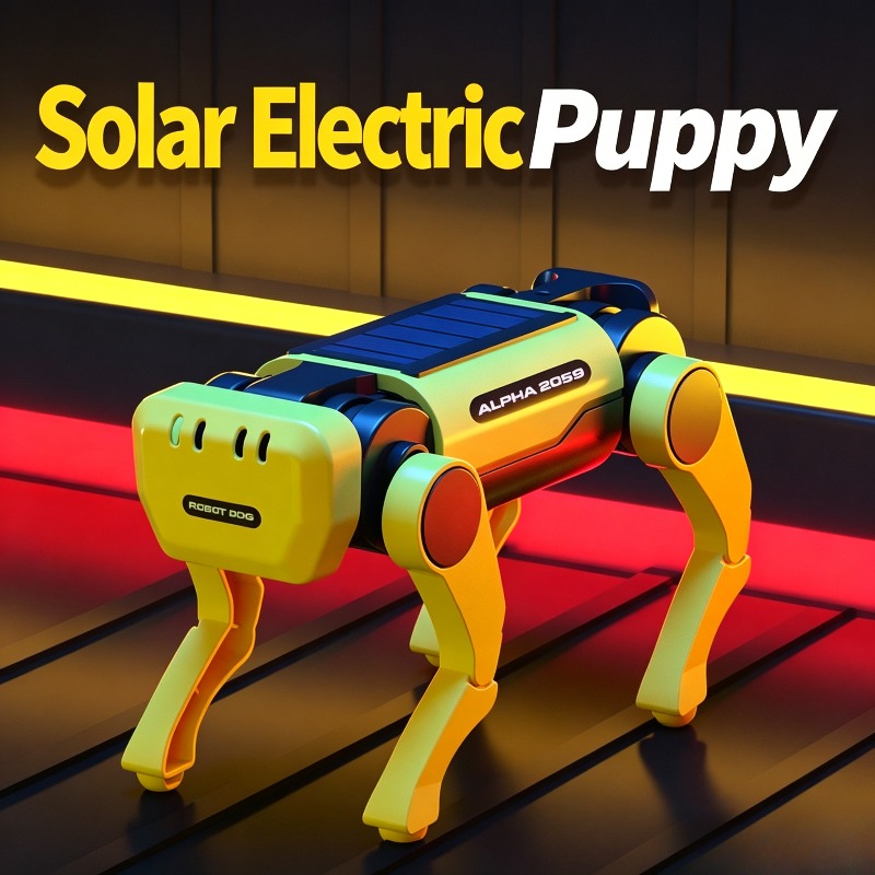Stem Solar Robot Kit For Kids - DIY Güneş Enerjili Yürüyen Mekanik Köpek