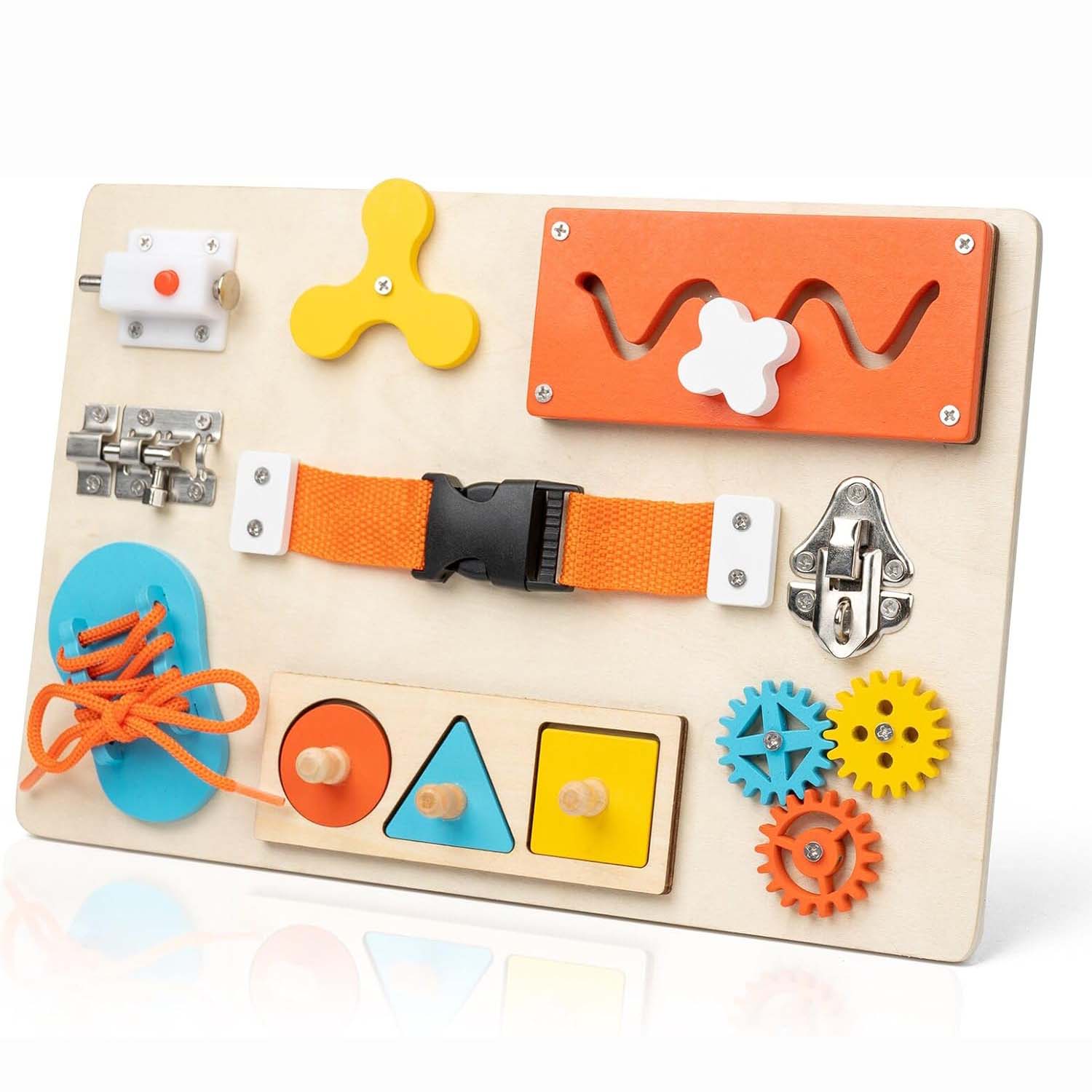 Montessori Wooden Busy Board Toddler - Montessori Etkinlik Panosu, Yürümeye Başlayan Çocuklar