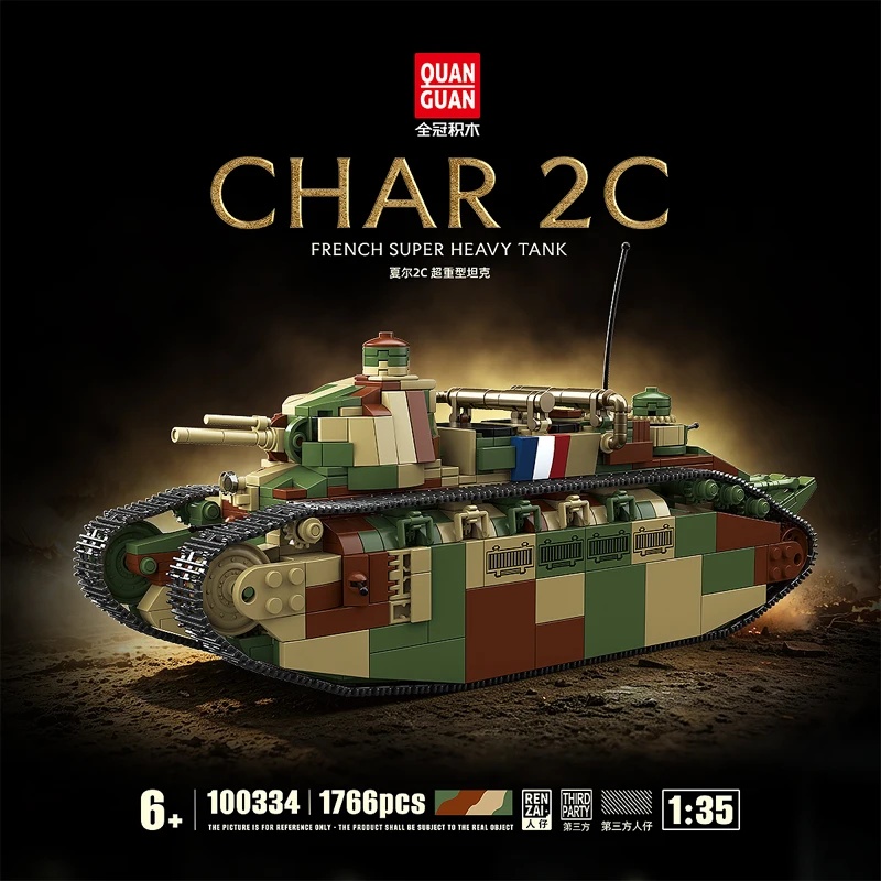 Lego Compatible Military Tank - Fransız Char 2c Süper Ağır Tank