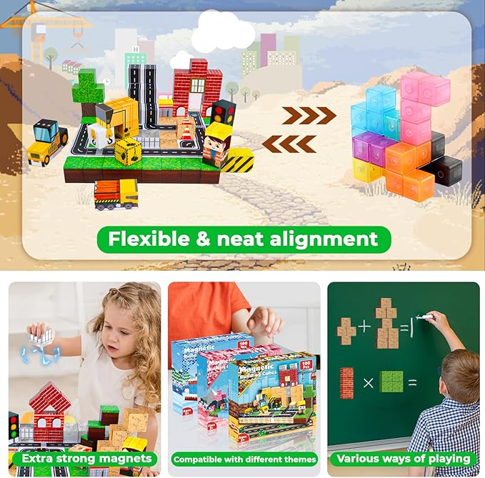 100 Parça Manyetik Blok, Manye - Magnetic Building Tiles Set 100Pcs incelemesi ve fiyatı