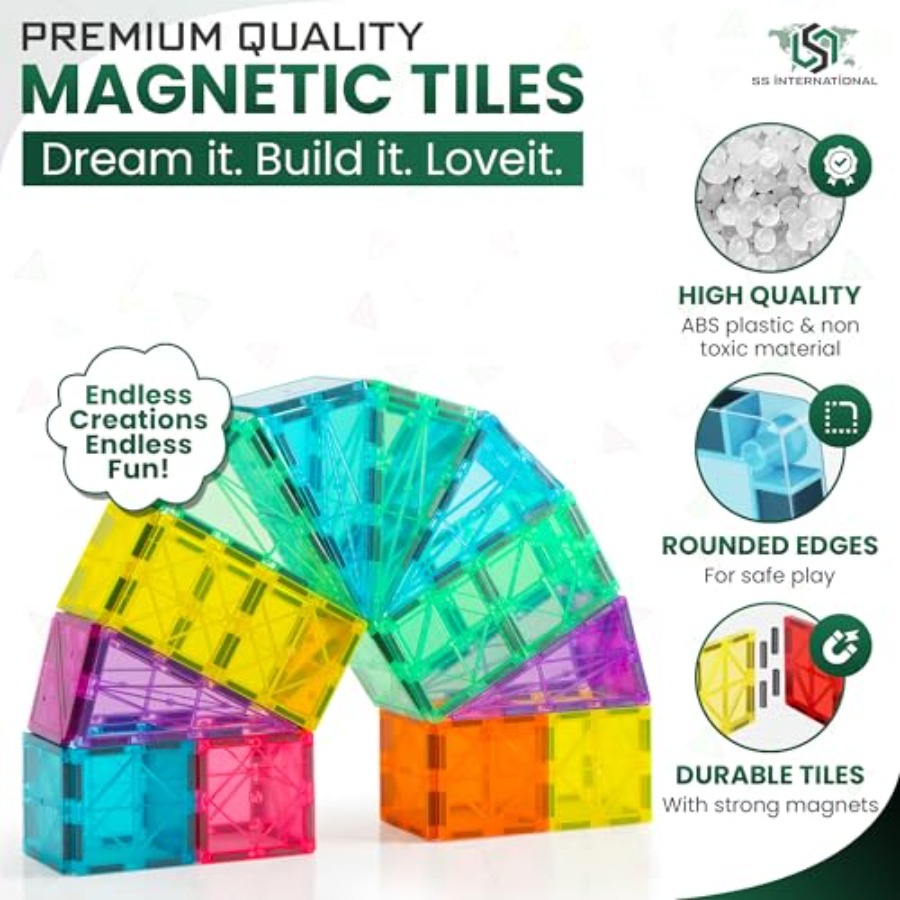 100 Parçalı 2 Arabalı Manyetik - Magnetic Building Tiles Set 100Pcs incelemesi ve fiyatı