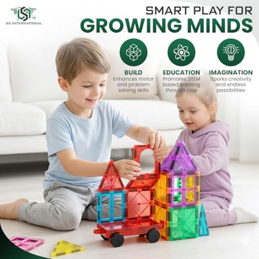 100 Parçalı 2 Arabalı Manyetik - Magnetic Building Tiles Set 100Pcs incelemesi ve fiyatı