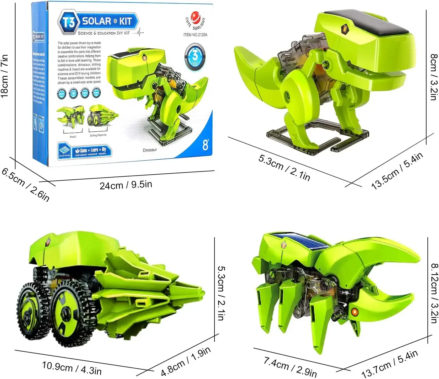 Birleştirin güneş Robot kiti 3 - Stem Solar Robot Kit For Kids incelemesi ve fiyatı