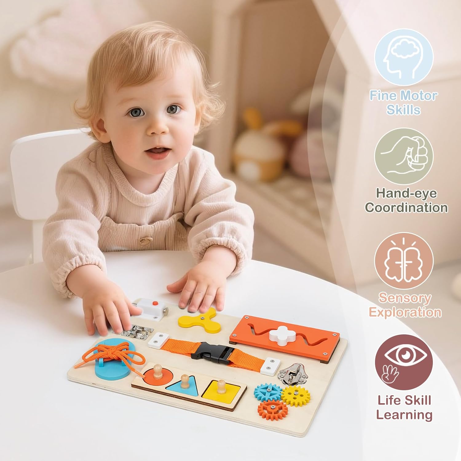 Montessori Etkinlik Panosu, Yü - Montessori Wooden Busy Board Toddler incelemesi ve fiyatı