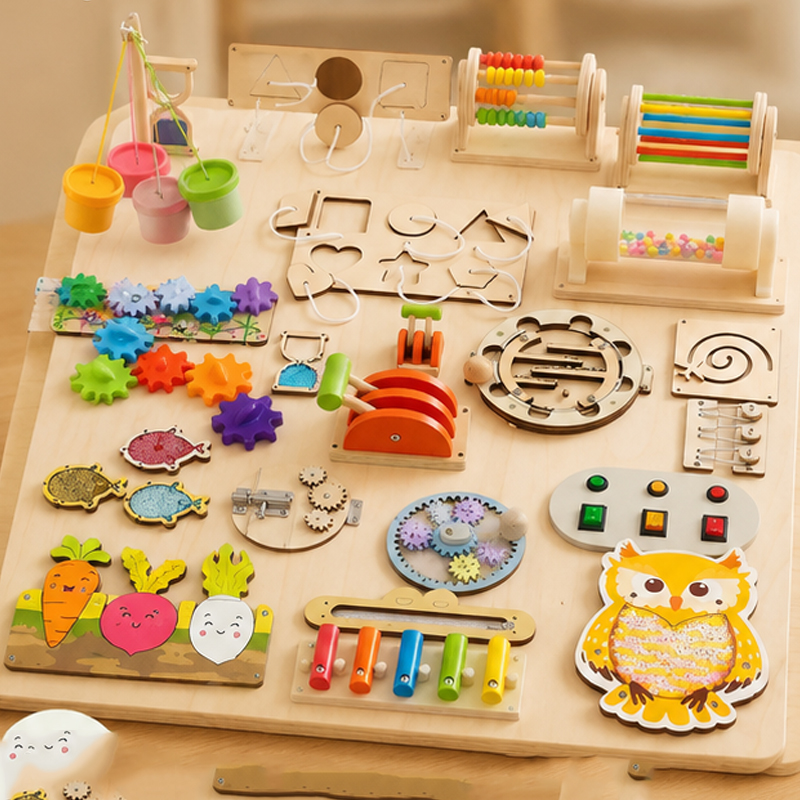 Premium Montessori Aktivite Pa - Montessori Wooden Busy Board Toddler incelemesi ve fiyatı