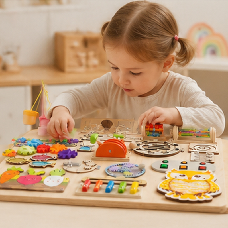Premium Montessori Aktivite Pa - Montessori Wooden Busy Board Toddler incelemesi ve fiyatı